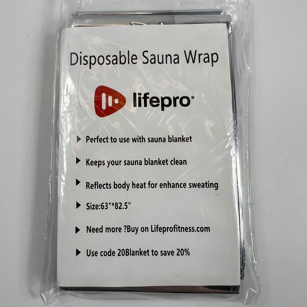 Lifepro Disposable Sauna Wrap Unisex Silver New 4 Pack Heat Reflective 63x82.5 - Picture 2 of 4